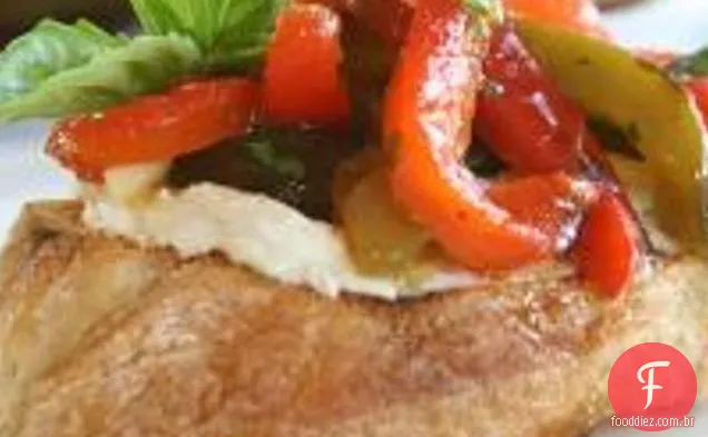 Pimenta Vermelha Assada E Queijo De Cabra Bruschetta