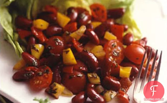 Salada De Feijão Balsâmico Com Pimenta Doce