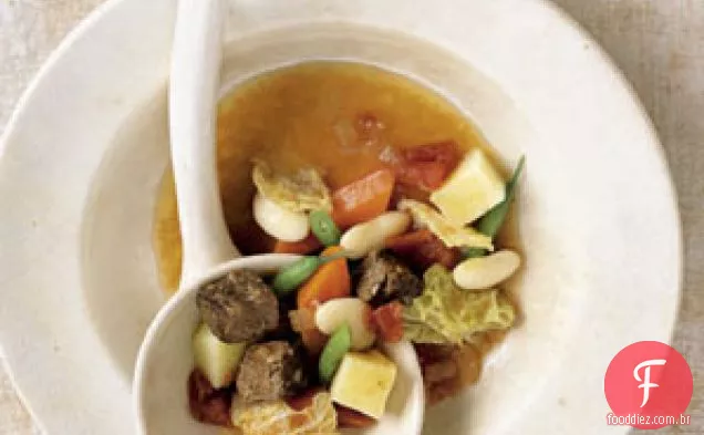 Chunky carne e sopa de legumes