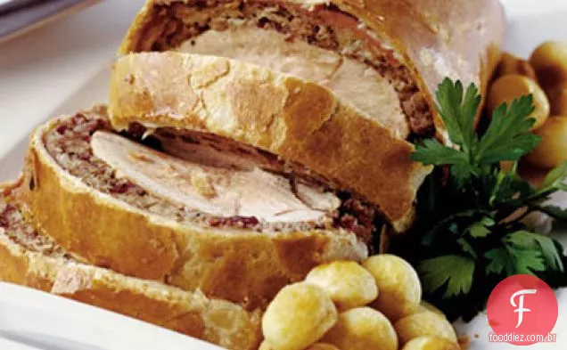 Peru assado e cranberry Wellington