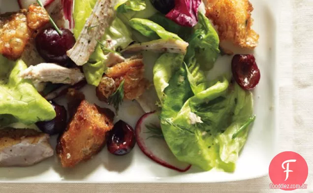 Alface, frango e Salada De Cereja