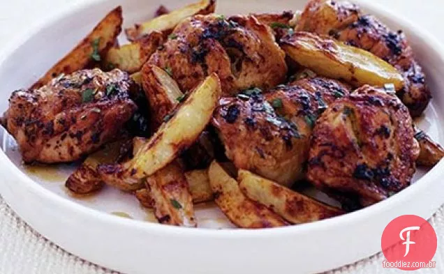 Coxas de frango com pele crocante
