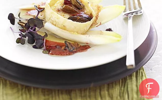 Queijo de cabra grelhado com molho de cranberry
