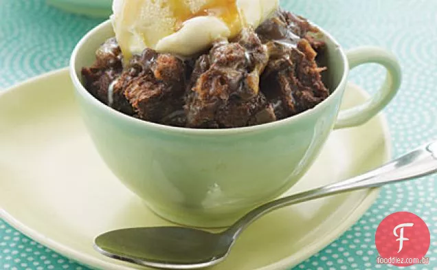 Pudim de Pão de chocolate e caramelo