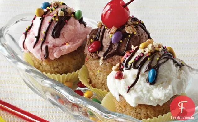 Banana Dividir Cupcakes
