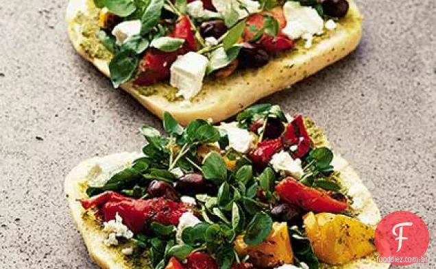 Não-cozinhar pizza de queijo de cabra