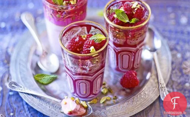 Rosa creme & framboesa geléias