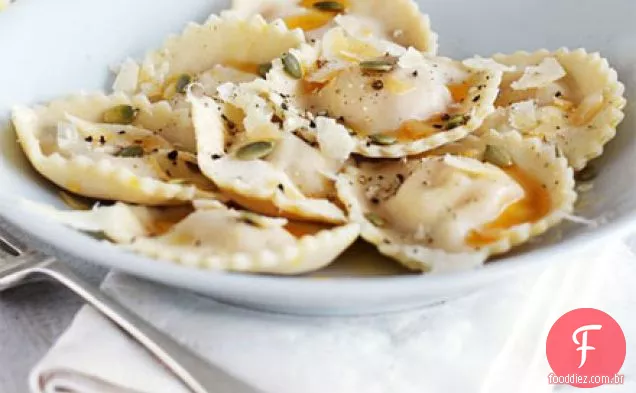 Batata doce e queijo de cabra ravioli