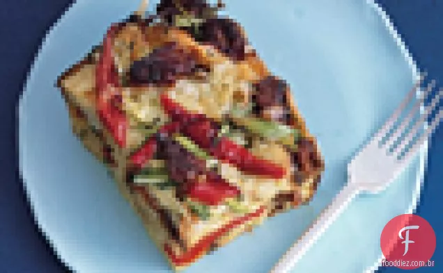 Salsicha, Fontina e pimentão estratos