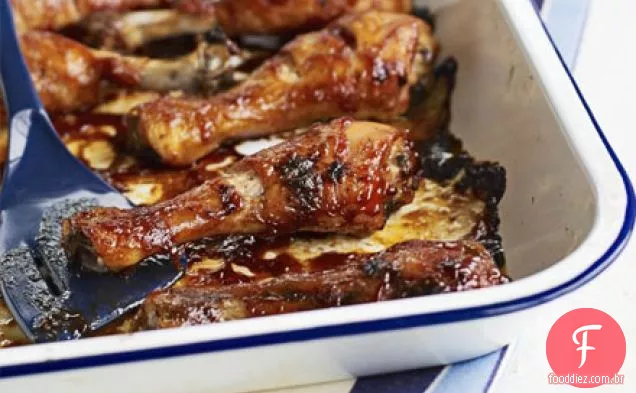 Baquetas para churrasco com slaw