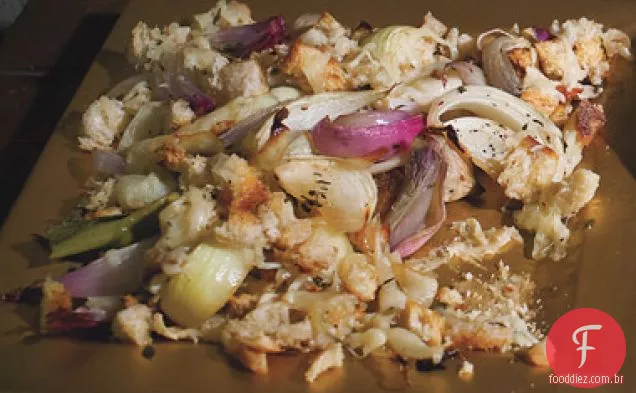 Cebolas assadas com Croutons Gruyère