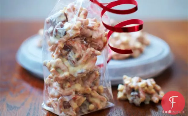Mordidas de pretzel de chocolate branco