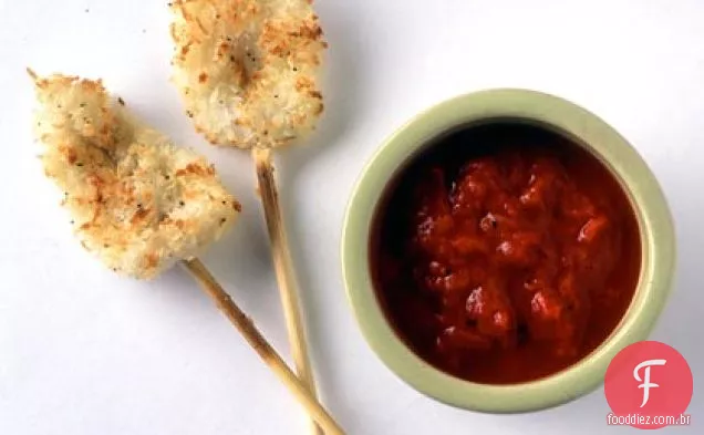 Kebabs de Calamari com crosta de parmesão