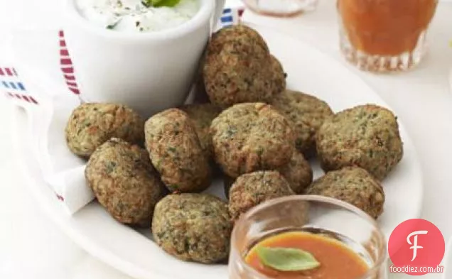 Espinafre & feta falafel mordidas