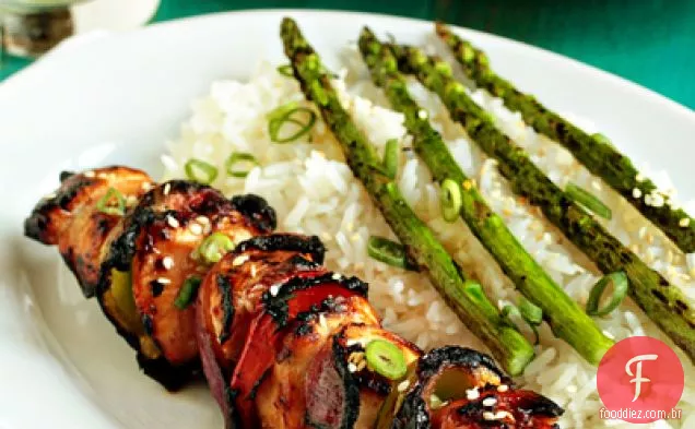 Asiática Frango Kebabs