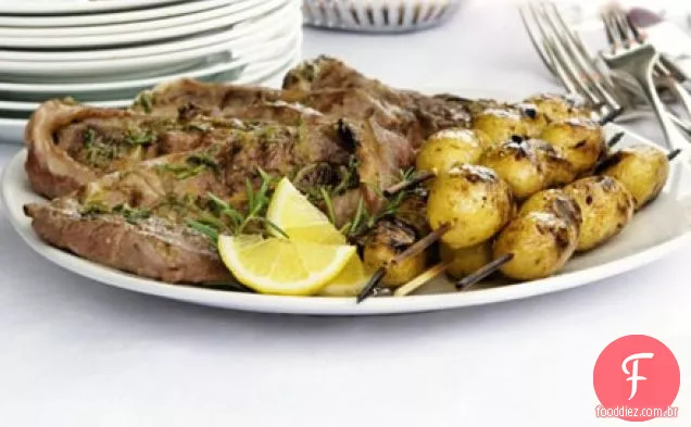 Rosemary & anchovas bifes de cordeiro