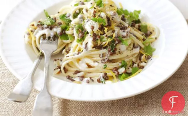 Lentilha e limão fettuccine