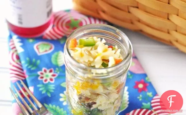 Receita De Salada De Macarrão Com Mandarina E Pimenta Vermelha Assada