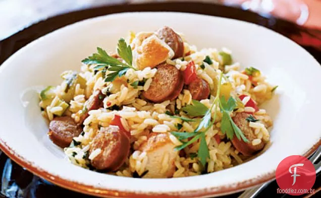 Frango e Salsicha Jambalaya