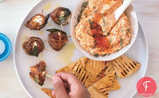 Salmão defumado Tarama com batatas fritas
