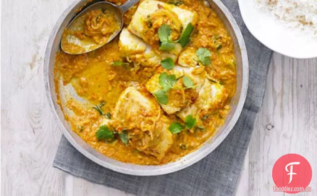 Peixe frito & tomate curry