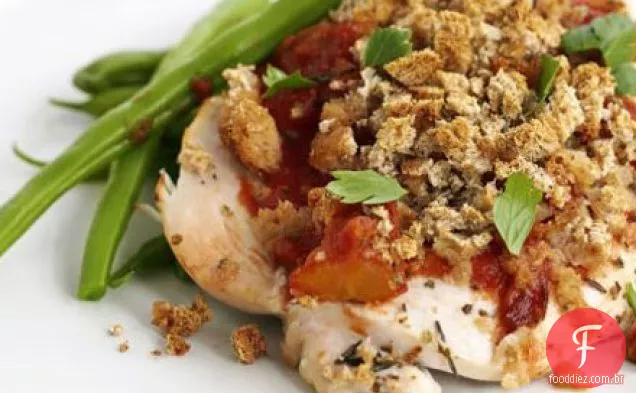 Tomate e frango crocante