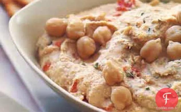 Hummus Smoky Chipotle com Chips de Bagel de alho