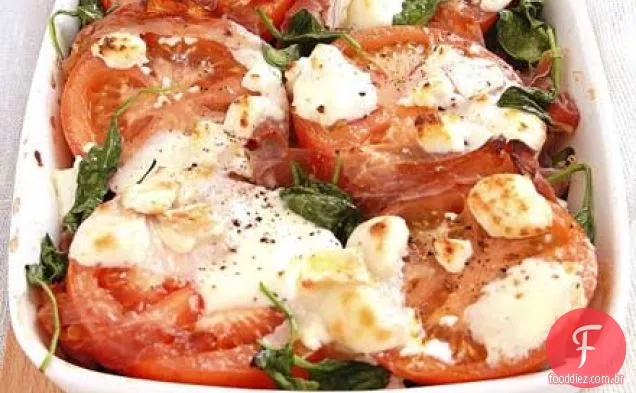 Tomates de queijo de cabra dourada