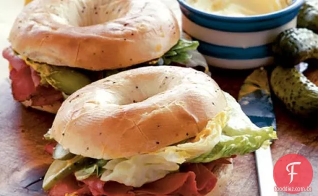 Hot pastrami bagels