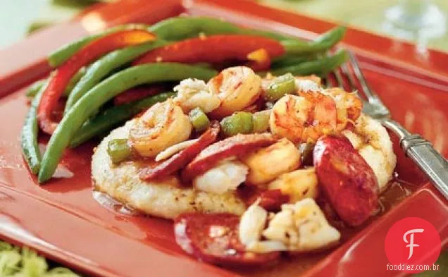 Molho de camarão e caranguejo Cajun
