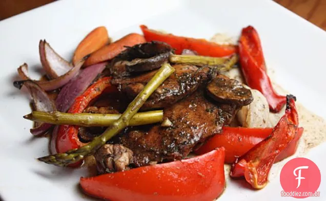 Frango Balsâmico Com Legumes Assados