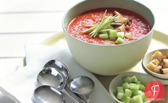 Tomate grelhado-pimentão Gaspacho