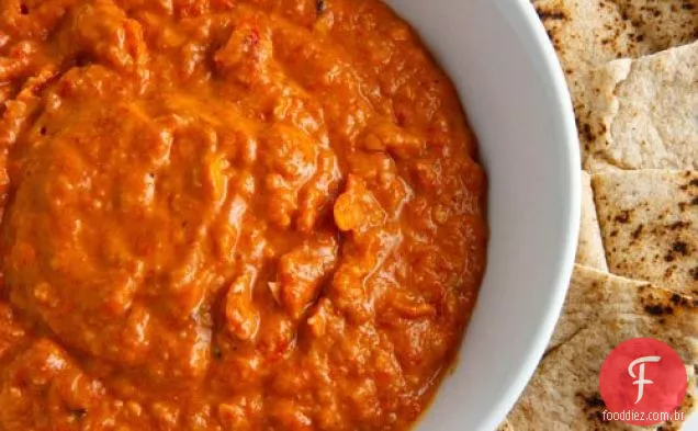 Molho De Feijão Branco e pimenta vermelha assada