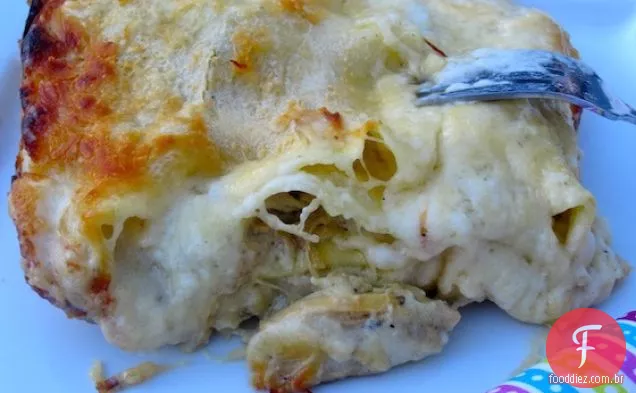 Lasanha De Pollo con Champiñones (Lasanha De Frango e cogumelos)