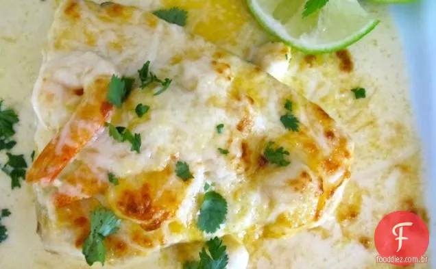 Pescado Gratinado con Camarones (peixe e camarão gratinado)