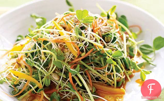 Salada de girassol picante com molho de cenoura