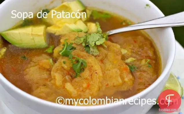 Sopa de Patacón (sopa de banana verde frita)