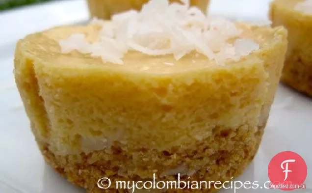 Dulce De Leche e mini cheesecakes de coco