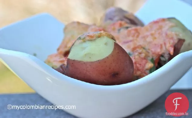 Papas Chorreadas (batatas com molho de creme e queijo)