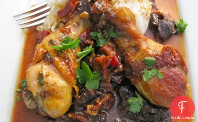Frango com ameixas e Bacon