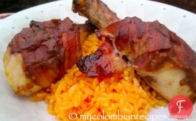 Frango embrulhado em Bacon com molho de Tamarindo
