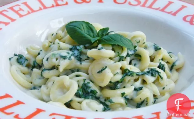 Messicani com espinafre e molho de queijo