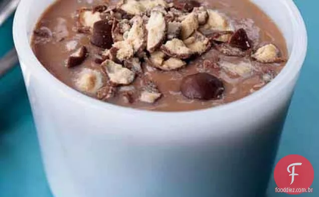 Pudim de chocolate e malte