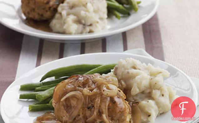 Sálvia Peru pães de carne com cebola e molho de cidra
