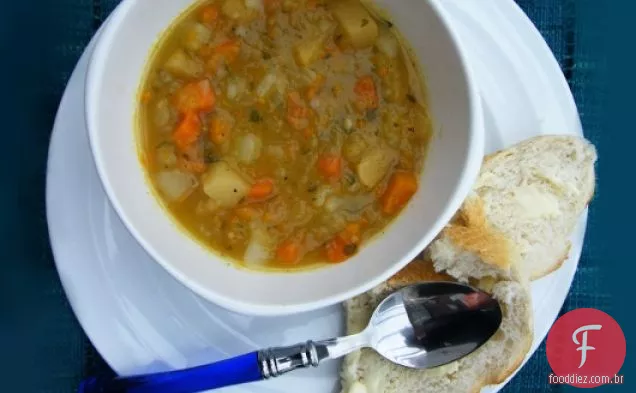 Tattie Escocês, sopa de Neep e cenoura