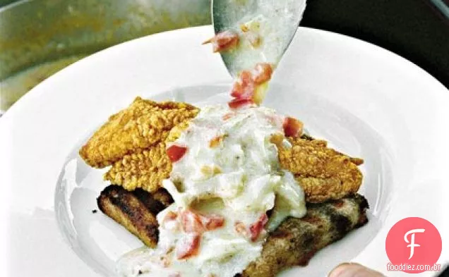 Molho de creme de tomate e Crabmeat