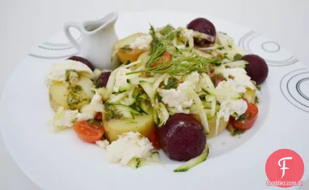 5: 2 dieta - salada de batata e beterraba com Mussarela = 300 calorias