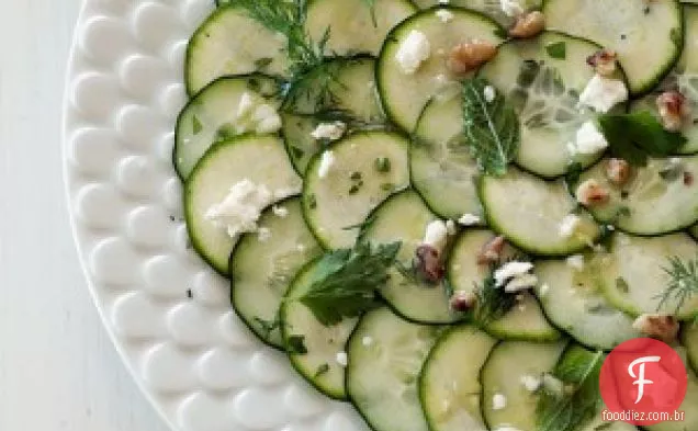 Salada De Carpaccio De Pepino E Abobrinha
