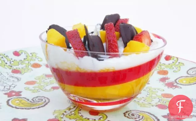 Coco & Mango iogurte tolo com chocolate mergulhado Banana