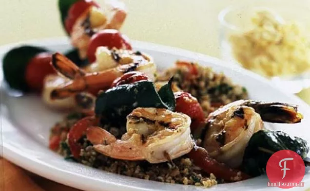 Kebabs De Camarão Grelhado